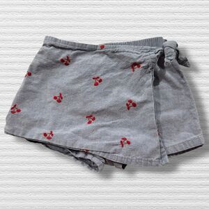 Vintage Y2K 90s Bébé Terrifique Baby Girl Skort 24M Gray Cherry Embroidered USA